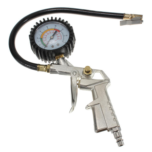 Tire Inflator Dial Pressure Gauge Air Compressor For Car Motorcycle Truck Bike