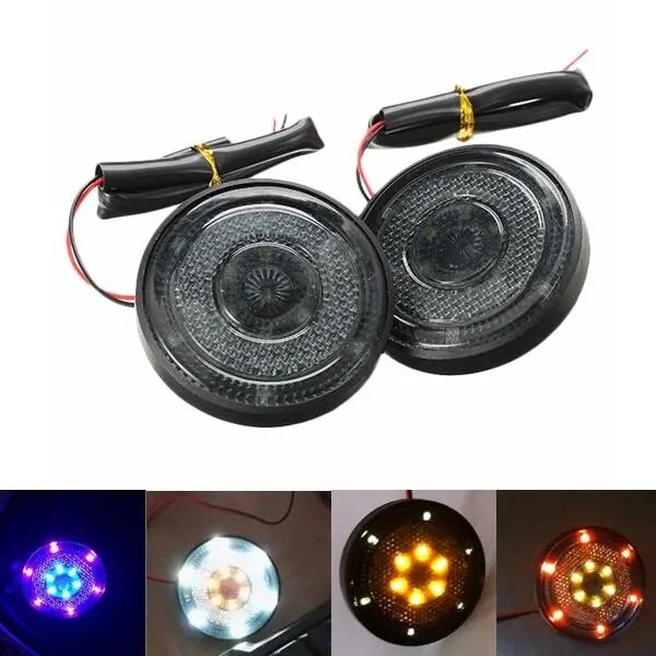 12V Motorcycle LED sheeting lights DRL Round Signal light