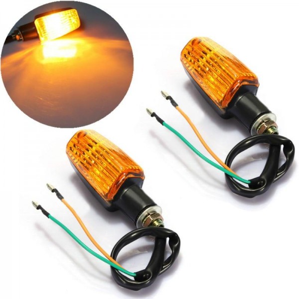 2Pcs Universal Motorcycle Motorbike Turn Signal Indicator Turning Lights Bulb Amber