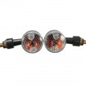 2X Universal Mini Retro Motorcycle Front Turn Signals Lights Indicators Abmer