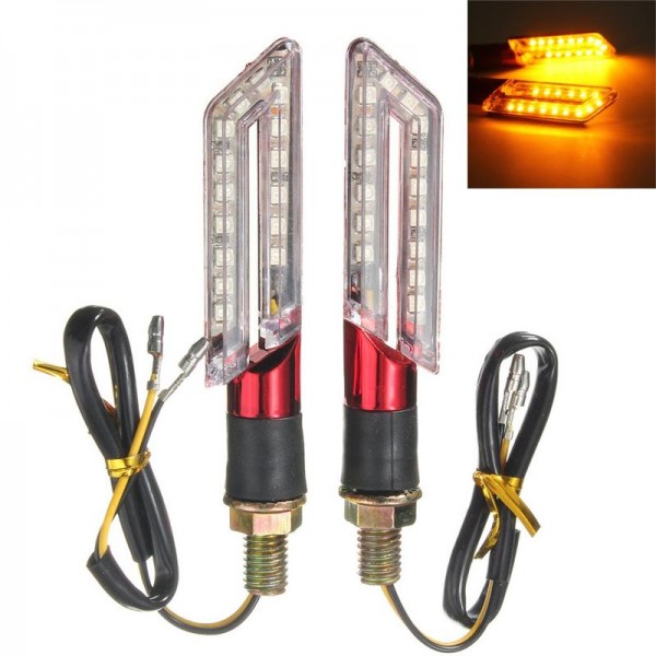 2pcs LED Turn Signal Motorcycle Light Amber Blade Lamp Indicator Blinker