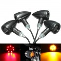 4X Universal LED Amber+Red Light Motorcycle Rear Turn Signal Brake Lights Running Lamp