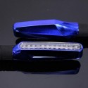 4pcs Motorcycle LED Turn Signal Indicator Blinkers Amber Light Blue Body Shell