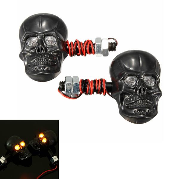 Motorcycle Skeleton Head Turn Signal Light Indicator 12V 0.5W