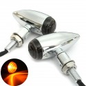 Pair 10mm Motorcycle Bullet Turn Signal Indicator Light Lamp For Chopper