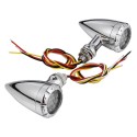 Pair 10mm Motorcycle LED Brake Turn Lights For Harley Cruiser Chopper Indicator Lights