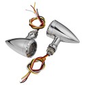 Pair 10mm Motorcycle LED Brake Turn Lights For Harley Cruiser Chopper Indicator Lights