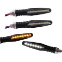 Pair 12V 15LED Motorcycle Flowing Sequential Turn Lights+DRL Lamp Spotlight