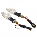 Pair 12V Motorcycle LED Turn Signal Indicator Lights Strobe Flash Blinker Amber Blue Lamp Universal