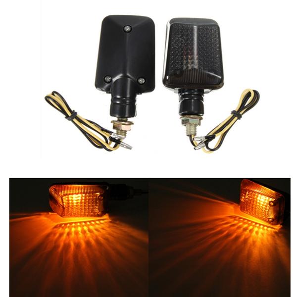 Pair 12V Motorcycle Mini Turn Signal Lights Indicators Lamps