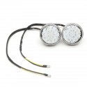 Pair 12V Universal Motorcycle Bike Round LED Turn Signal Indicator Blinker Light Lamp