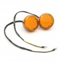 Pair 12V Universal Motorcycle Bike Round LED Turn Signal Indicator Blinker Light Lamp