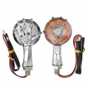 Pair Chrome Skeleton LED Turn Signal Indicator Light For Davidson