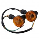 Pair Motorcycle Turn Signal Light Amber Indicator Lamp