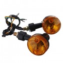 Pair Motorcycle Turn Signal Light Amber Indicator Lamp