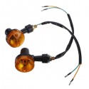 Pair Motorcycle Turn Signal Light Amber Indicator Lamp