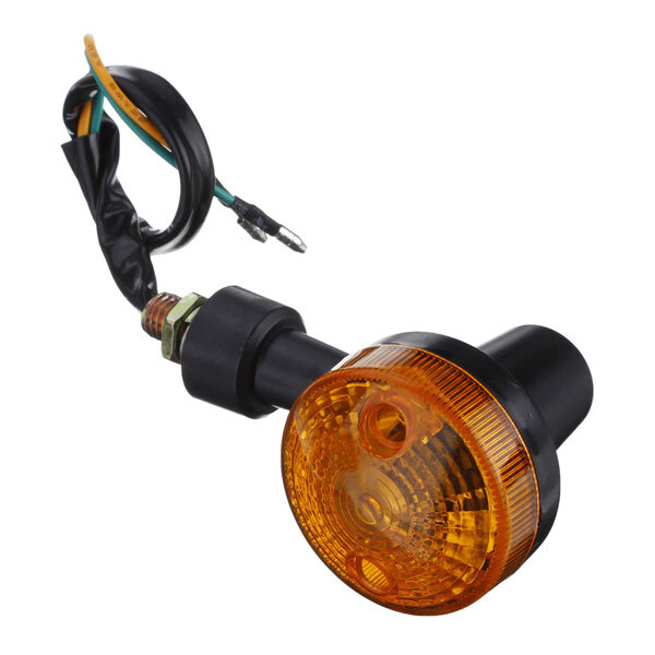 Pair Motorcycle Turn Signal Light Amber Indicator Lamp