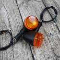 Universal 4PCS Retro Motorcycle Bike Flasher Black Front Rear Blinker Turn Lights Indicator