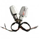 Universal Chrome Motorcycle Turn Indicators Signal Lights Amber Light