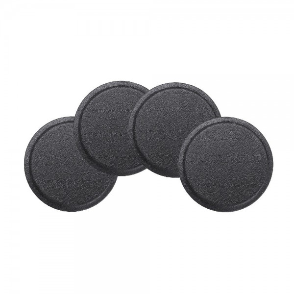 Round Metal Plate PU Leather Surface Iron Sheet Black 4PCS for Magnetic Car Phone Holder