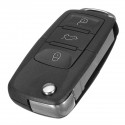 3 Button Flip Keyless Uncut Key Entry Remote Control Fob ID48 Chip 433MHz For VW