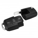 3 Buttons FOB Remote Key Case Shell w/ Battery CR2032 For VW