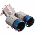 Universal Grilled Blue Curved Tail Muffler Exhaust Pipe Double Twin Tip for KIA Ford Honda