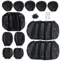 11pcs Car Front Rear Seat Cover Headrest Protector Set PU Leather Lock Uinversal