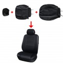 11pcs Car Front Rear Seat Cover Headrest Protector Set PU Leather Lock Uinversal