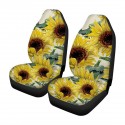 2Pcs Universal Sun Flower Printed Car Seat Covers Front Row Set Car Protector