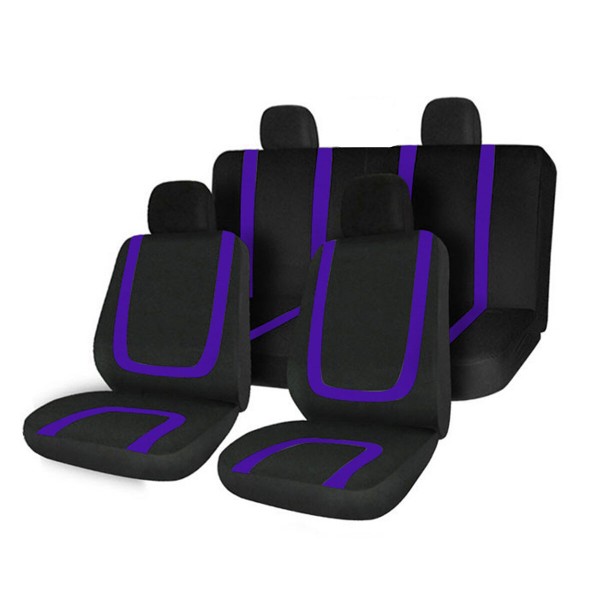 AU Auto Car SUV Seat Covers Full Set Full Front & Rear Head Pillow Case Purple