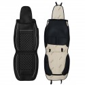 Double PU Leather Car Front Seat Cover with Pillow Universal for Five Seats Car Black and White