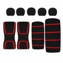 Full Set Car Seat Cover Polyester For Auto Truck SUV 5 Heads Red&Black