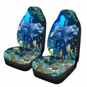 Single / Double Seat Dolphin Universal Printed Car Seat Cover Cushion Cover