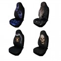 Single Car Front Seat Covers Skull pattern Printed Auto Interior Design Universa