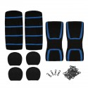 Universal Car Seat Covers Full Set Washable Front Rear Head Covers BLUE &BLACK