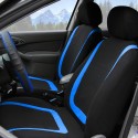 Universal Car Seat Covers Polyester For Auto Truck Van SUV 5 Heads Blue & Black