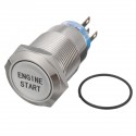 19mm Waterproof Car Engine Start Push Button Switch Stainless Steel Metal Lamp Momentary Latching LED Light 12V