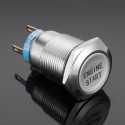 19mm Waterproof Car Engine Start Push Button Switch Stainless Steel Metal Lamp Momentary Latching LED Light 12V