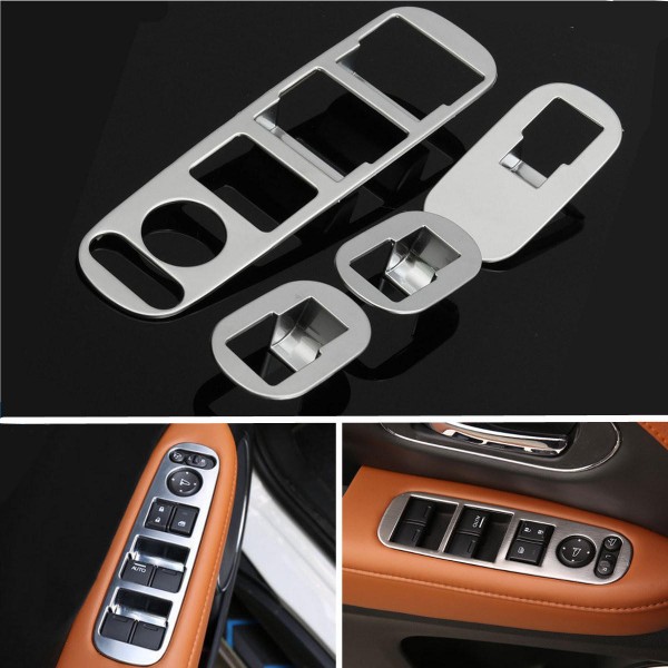 4Pcs Car Interior Door Window Switch Cover Trims For Honda Vezel HR-V HRV 2014 -2016