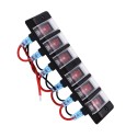 6 Gang DC 12V Waterproof Rocker Circuit Breakers Button Toggle Switch Panel For Car Boat