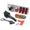 Car Auto Racing LED Toggle Ignition Switch Panel Engine Start Push Btns Set Kit