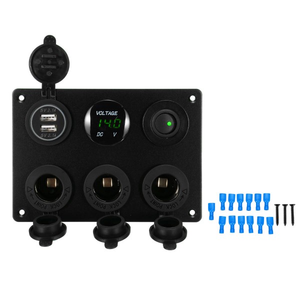 Car Marine Boat 3 Gang Waterproof Circuit LED Rocker Switch Panel Breaker