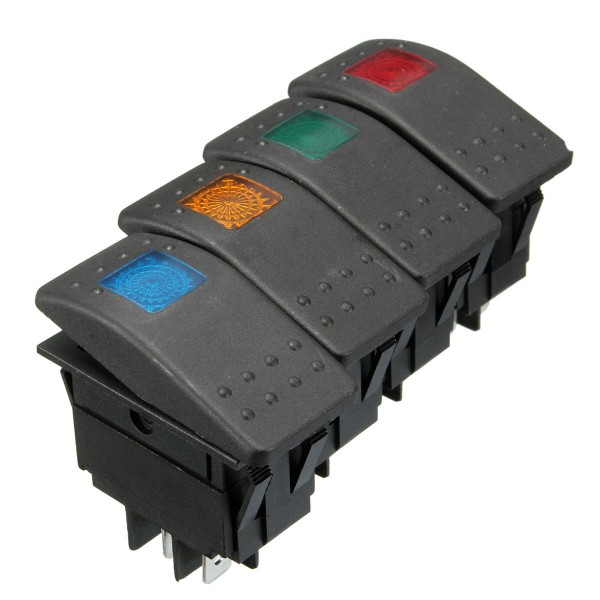 LED ON-OFF illuminated Rocker SPST Switch Car Van Dash Boat Marine