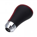 5 Speed Leather Gear Shift Knob Stick Manual Shift Lever Black/Red with Adapter For MAZDA