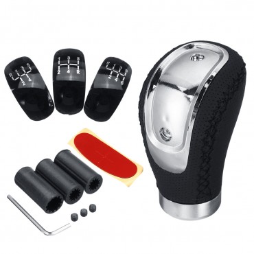 5/6 Speed & 3 Caps Adapter Universal Manual MT Car Gear Stick Shift Shifter Knob