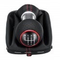 5/6 Speed Gear Shift Knob with Gaiter Boot Cover Black with Red Ring For Audi A3 S3 1996-2003