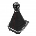 6 Speed Gear Shift Knob Shifter 11mm Inner PU Leather Boot Gaitor Cover For VW Golf 5 6