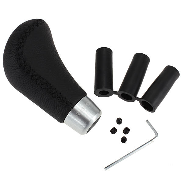 Universal Black Leather Car Gear Lever Shift Knob 9cm Length Shifter