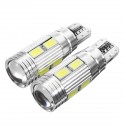 2Pcs T10 W5W LED Wedge Car Side Marker Lights Bulb Lamp with Lens 5W 450LM DC12V